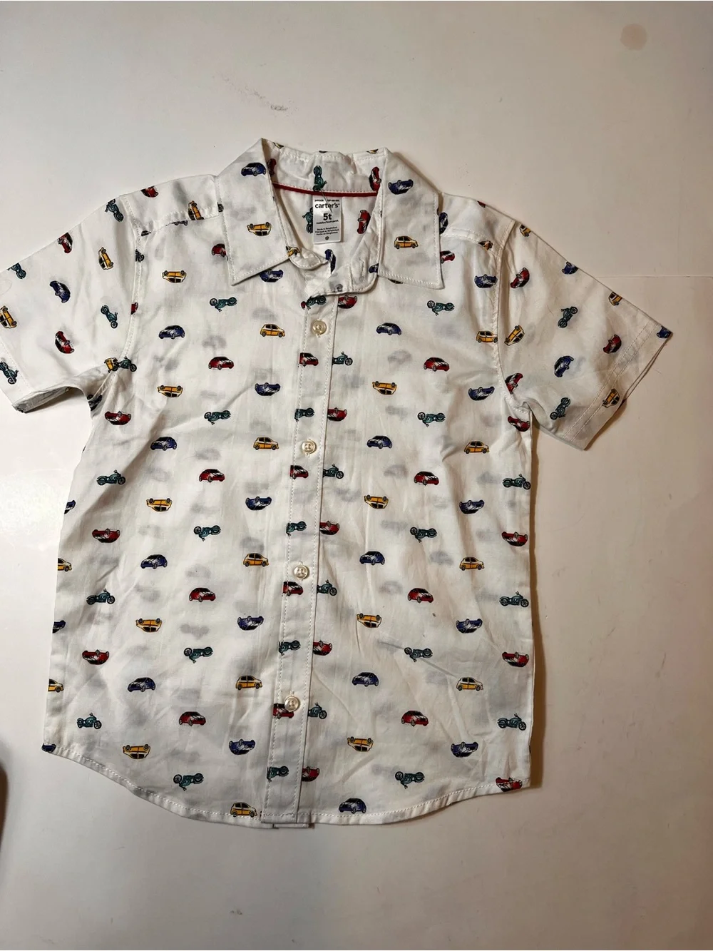 Two-Pack Carter’s Boys' Short-Sleeve Button Shirts - White & Multicolor Prints